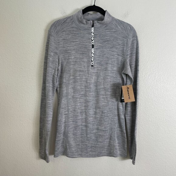 NEW Dakine Womens Small Heather Grey 1/4 Zip Wool Blend Base Layer Top Shirt - Picture 1 of 7